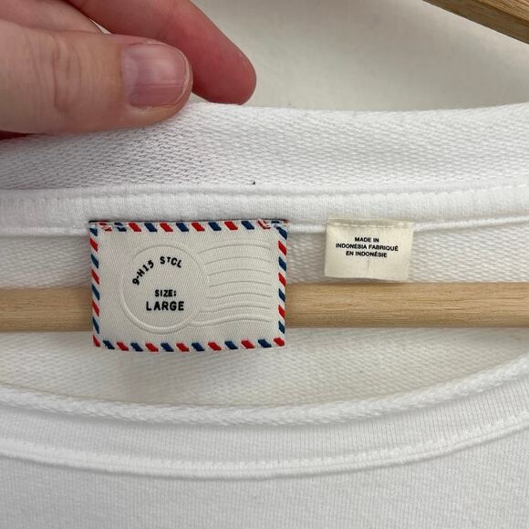 Anthropologie Postmark Mixed Media Cotton Linen Dolman Peplum Hem Flowy Top - L - Picture 6 of 10